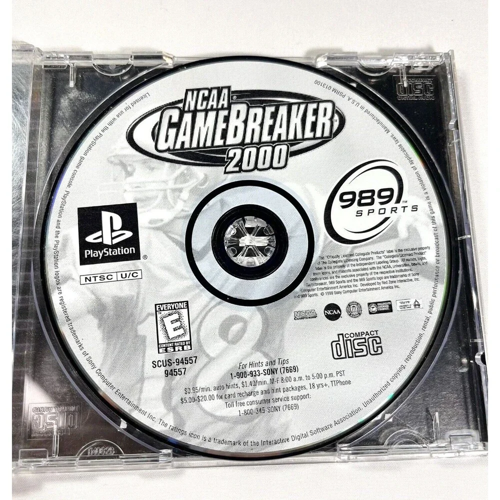 NCAA Game Breaker 2000 PS1 PlayStation 1 Complete with Manual Tested